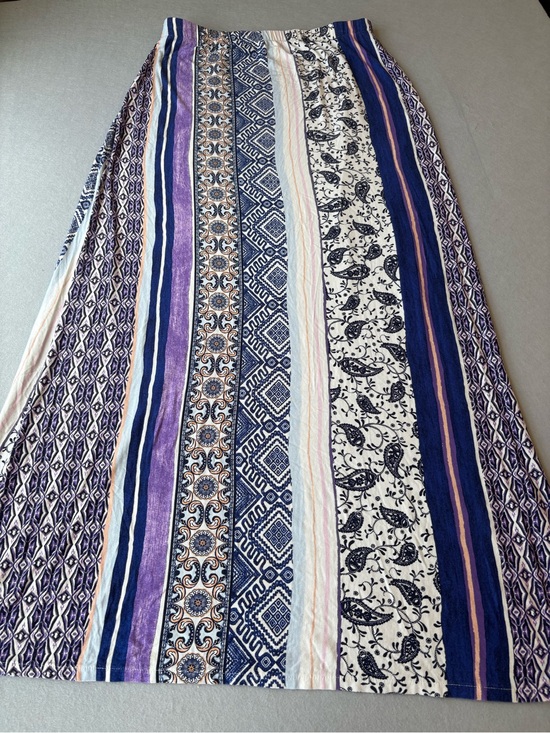 Chico's Dresses & Skirts - Chico's Maxi Skirt Vertical Geometric Stripes Elastic Waist Sz 4/6 (Chicos Sz 0)